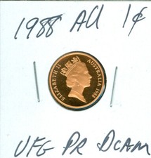 1988 AUSTRALIA CENT ULTRA FINEST GRADE PROOF DCAM RED   $3.99 SHIPPING TO AU .