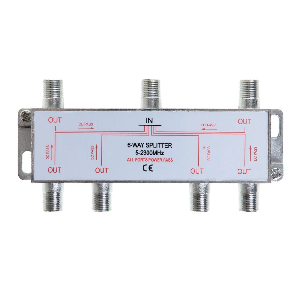 6-Way Coaxial Cable Splitter 5-2300 MHz for RG6 RG59 TV Antenna Multi-Pack LOT - Image 2 of 4