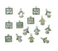 15 Antiqued Tibetan Silver Angel Bead Charms Tags Made for an Angel Drops