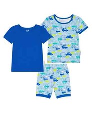 MAX  OLIVIA Toddler Boys Car Snug Fit Pajama, 3 Piece Set Blue Size 4T