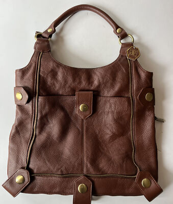 Vintage APC Pebbled Leather Saddle Bag Purse Expandable