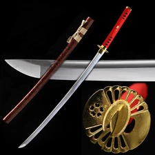 Battle Ready Hand Polished Red JP Samurai Sword Katana 9260 Spring Steel Sharp