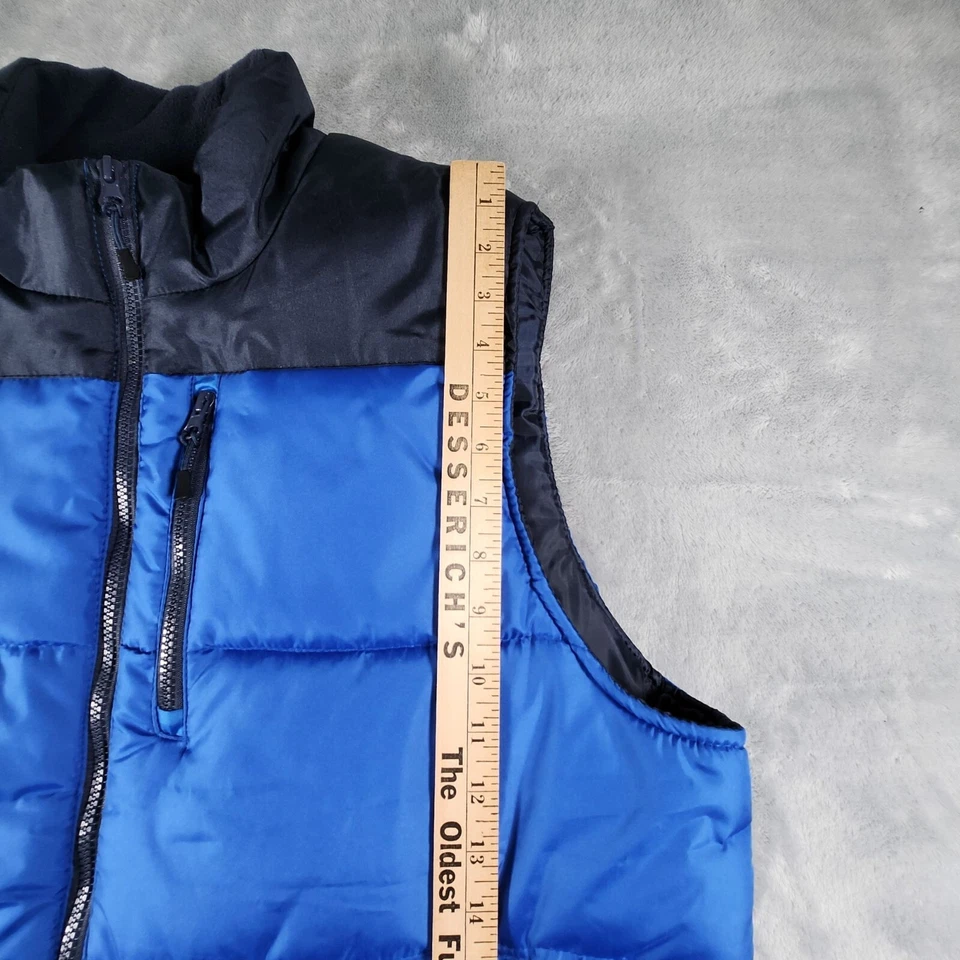 Chaleco Life Puffer Exterior Grande Azul Color Bloque Vellón Exterior Senderismo Ropa Activa Foto 4 de 4
