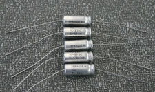 5 Pieces Sprague TE-1307 30D 50uF 50v Axial Electrolytic Capacitor 24x9mm NOS