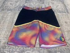 Oneill Men's Board Shorts Wave Cult Swim Trunk Sz 25 Pink Black Multi Boys