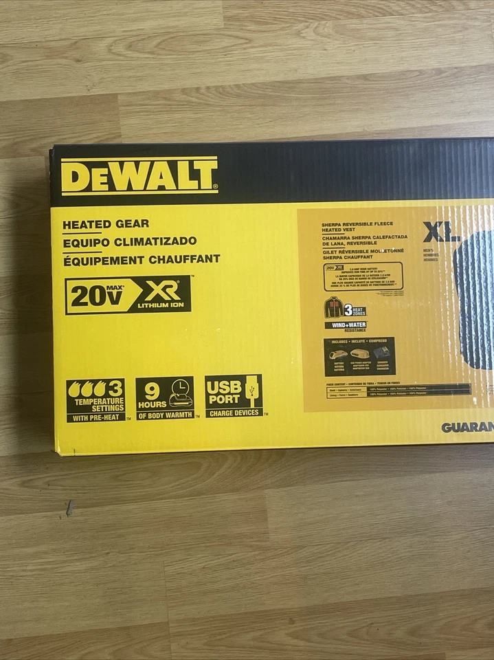 DeWalt DCHV086BD1-XL Reversible Heated Fleece Vest Kit - XL, Black New - Image 3 of 4