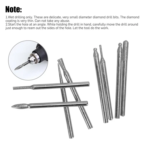 Juego de 90 piezas de brocas de rebaba de diamante de 1/8" accesorios de múltiples herramientas giratorias para Dremel - Imagen 6 de 9