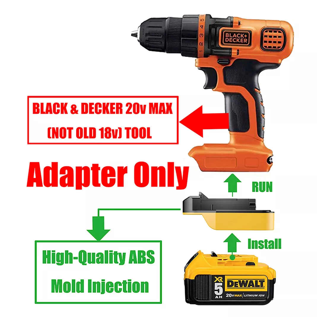 X-Adapter 1x Adapter Only Fits Black & Decker Old 18v Cordless Tools  Compatible with DeWalt 20v MAX …See more X-Adapter 1x Adapter Only Fits  Black 