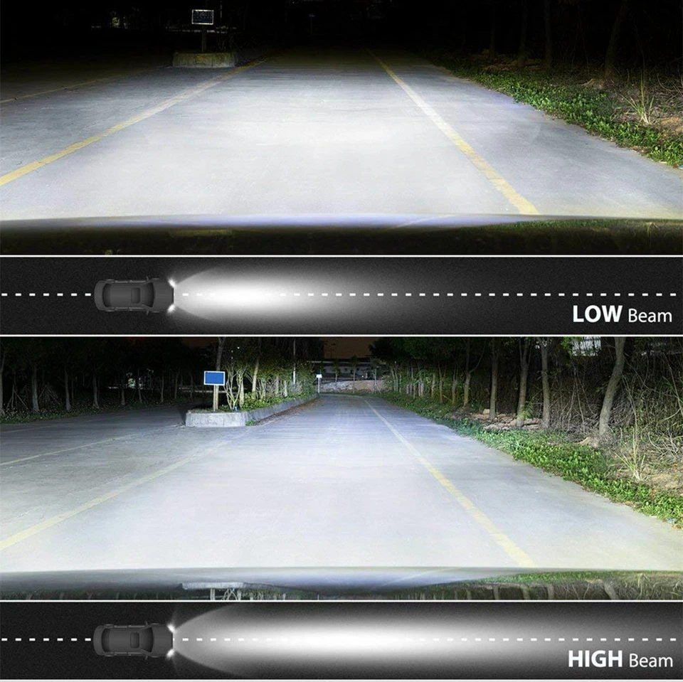 Par de faros LED redondos de haz alto/bajo de 7 pulgadas cromados para camioneta Ford F100 F150 F250 Foto 3 de 4