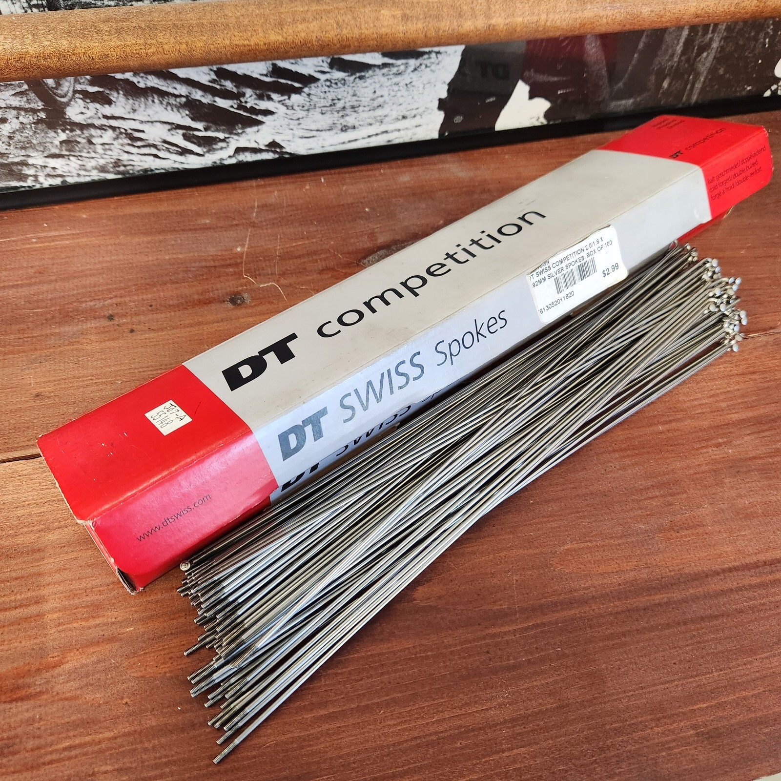 292mm J bend hook Silver DT Swiss Competition Spokes open shop supply box