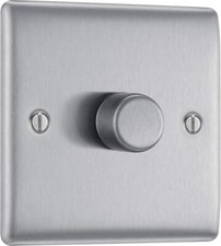 Image of BG Electrical Intelligent Single Wall Dimmer Switch 2 Way Raised Profile 200W