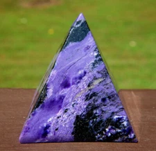 Charoite Pyramid ~ Rich Purple and Black Crystal