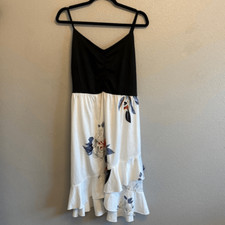 NWT- iHot- black and floral flutter midi dress- Size 2XL