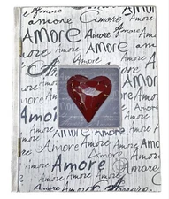 Amore Love Heart Wood Faux Book Storage Box 8”x 10”x 3”
