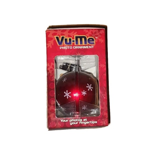 Vu-Me Digital Photo Christmas Ornament 70 Photo Display 1.5" LCD Screen Red - Picture 2 of 4