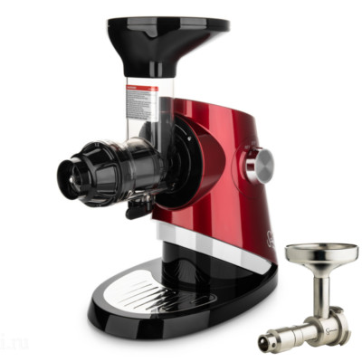 Sana EUJ-727 Supreme Horizontaler Slow Juicer in Rot mit Ölabsaugung