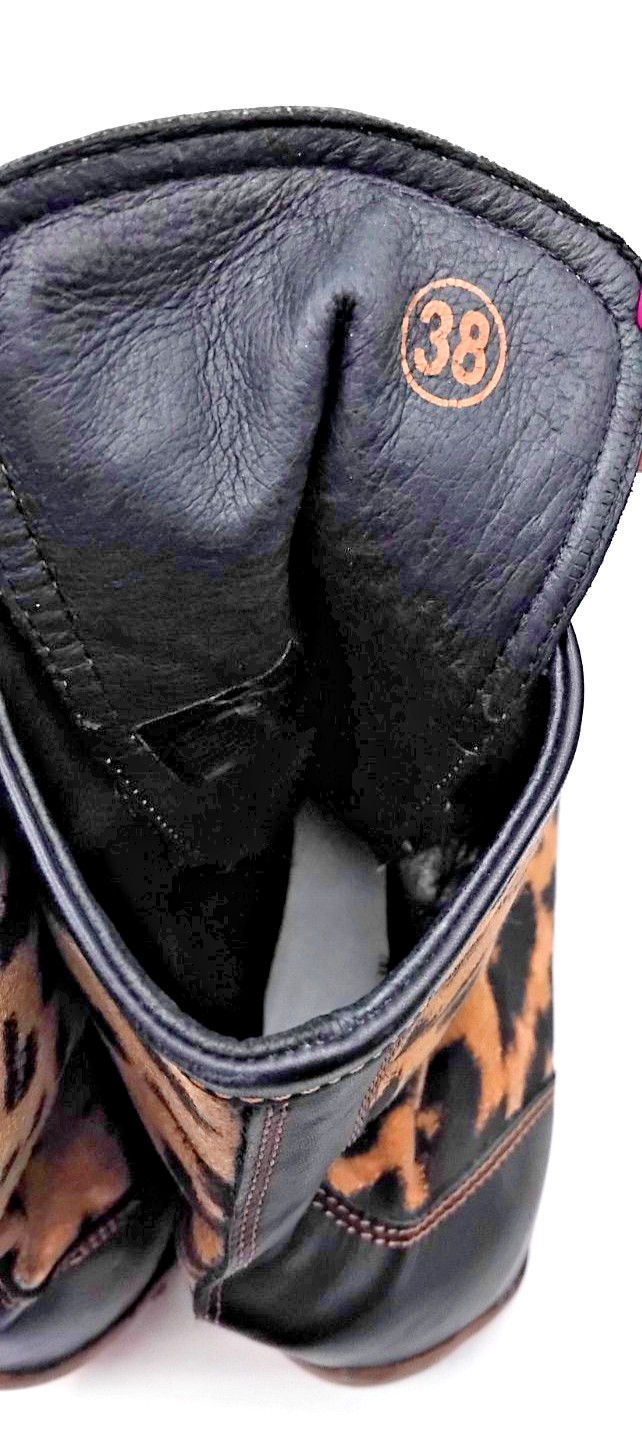 NWOT Roberto Cavalli Rare Leopard-Print Haircalf Lace-Up Ankle Boots Wrap Laces image 7