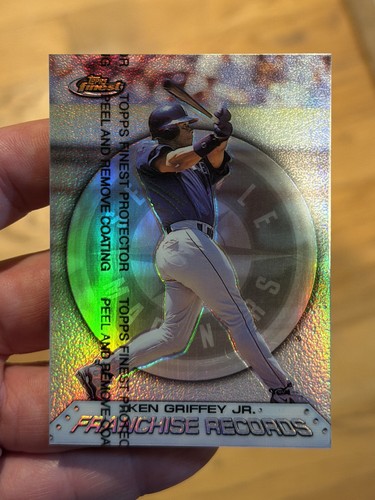 1999 Topps Finest - Franchise Records Ken Griffey Jr #FR2 Refractor With Peel