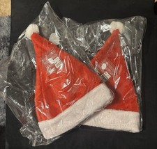 2 X Santa Hat Xmas Hat Father Christmas Hat Adults Deluxe Plush New Year