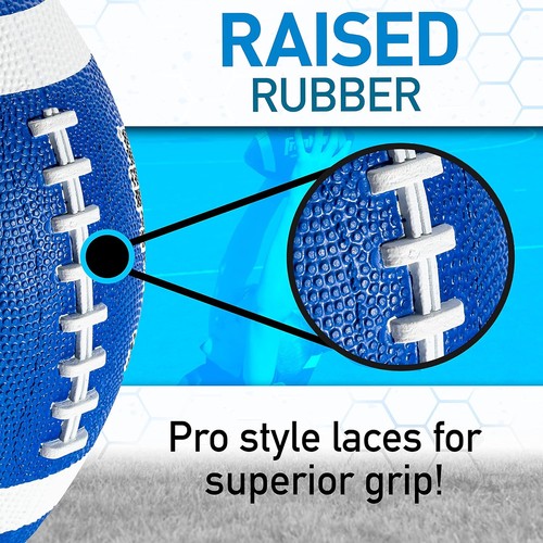 Franklin Sports Kids Junior Grip-Rite Youth Rubber Footballs - Foto 4 di 5