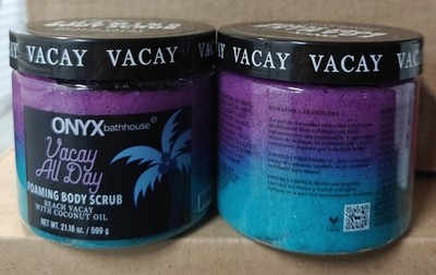 Lot Of 2 ONYX Bathhouse Vacay All Day Foaming Body Scrub Beach Coconut Exfoliate