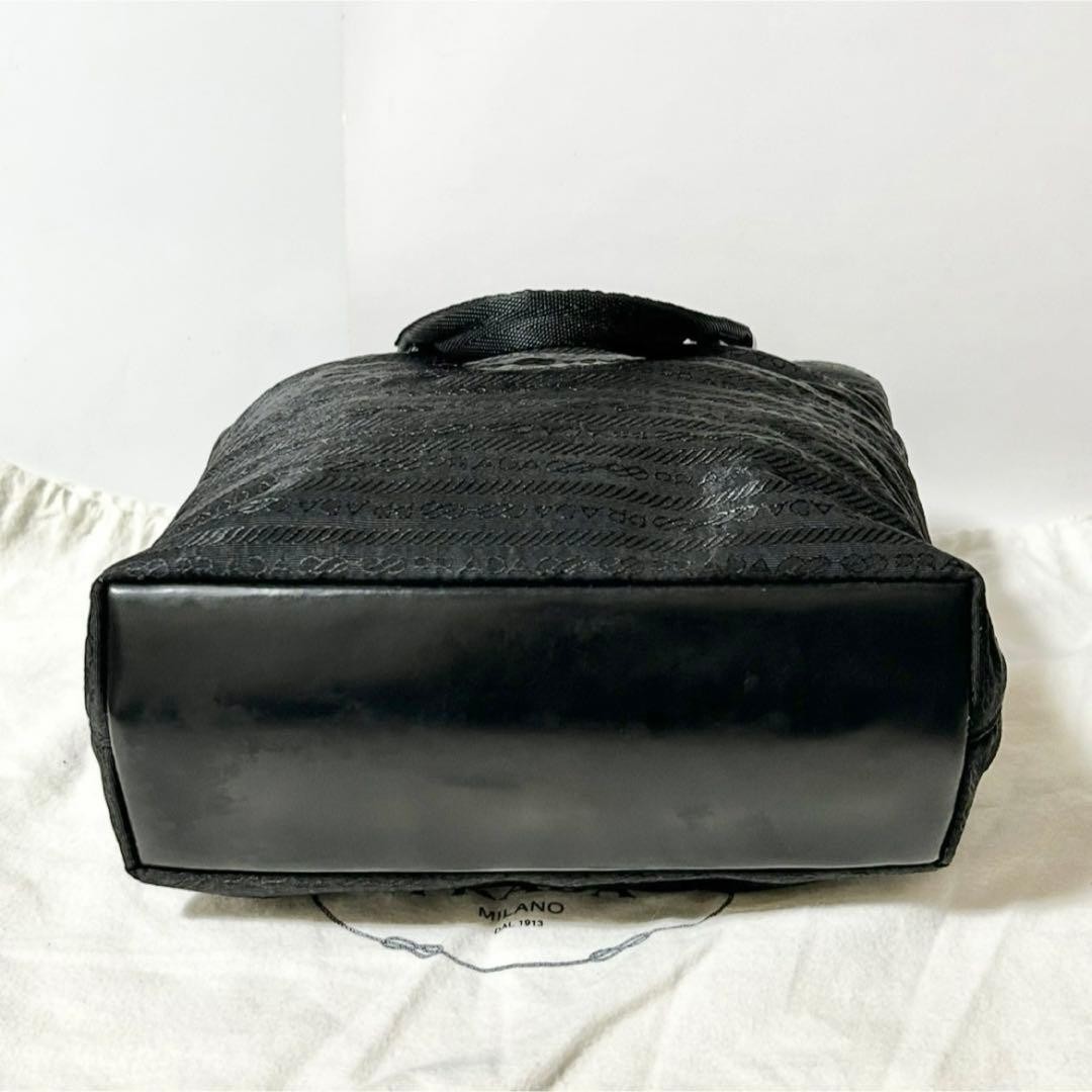 PRADA Leather Tote Bag Black Authentic Women's Handbag Excellent Condition thumbnail 11