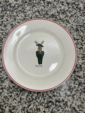 DONNER Rainbow Mountain Santa Reindeer 8" Salad Plate ltd commodity pottery barn
