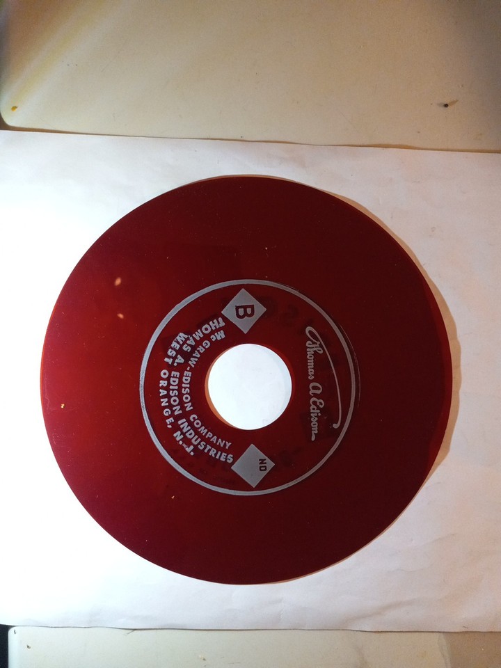Thomas Edison Voicewriter Ruby Red Translucent Diamond Disc | eBay