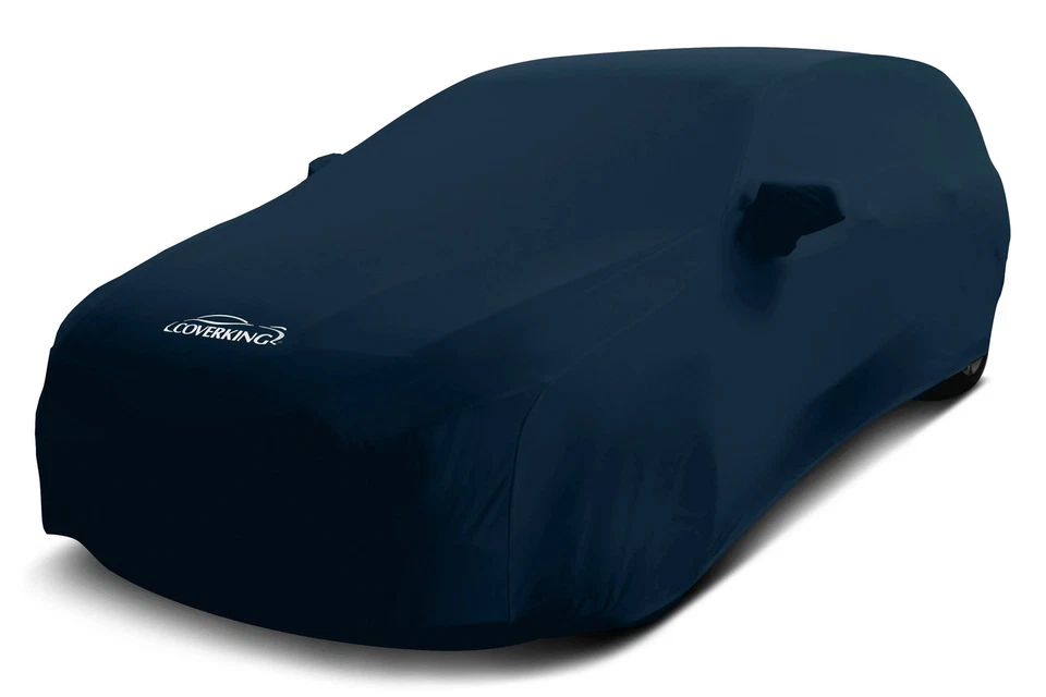 For Hyundai Sonata 15-19 Satin Stretch Indoor Navy Blue Custom Car Cover — 第 4/4 张图片