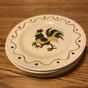 Metlox Poppytrail California Provincial Rooster 4 Bread & Butter Plates 6.5"!!