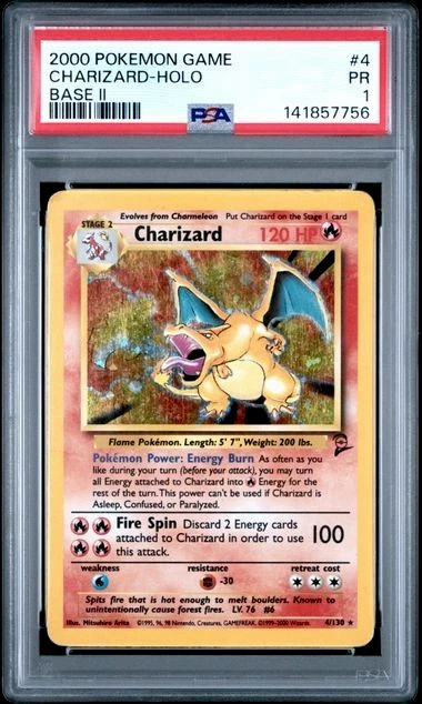 Charizard Pokémon TCG Base Set 2 English Collectible Individual
