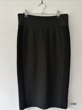River Island Black Pencil Skirt Ribbed Panels UK 12 EUR 38