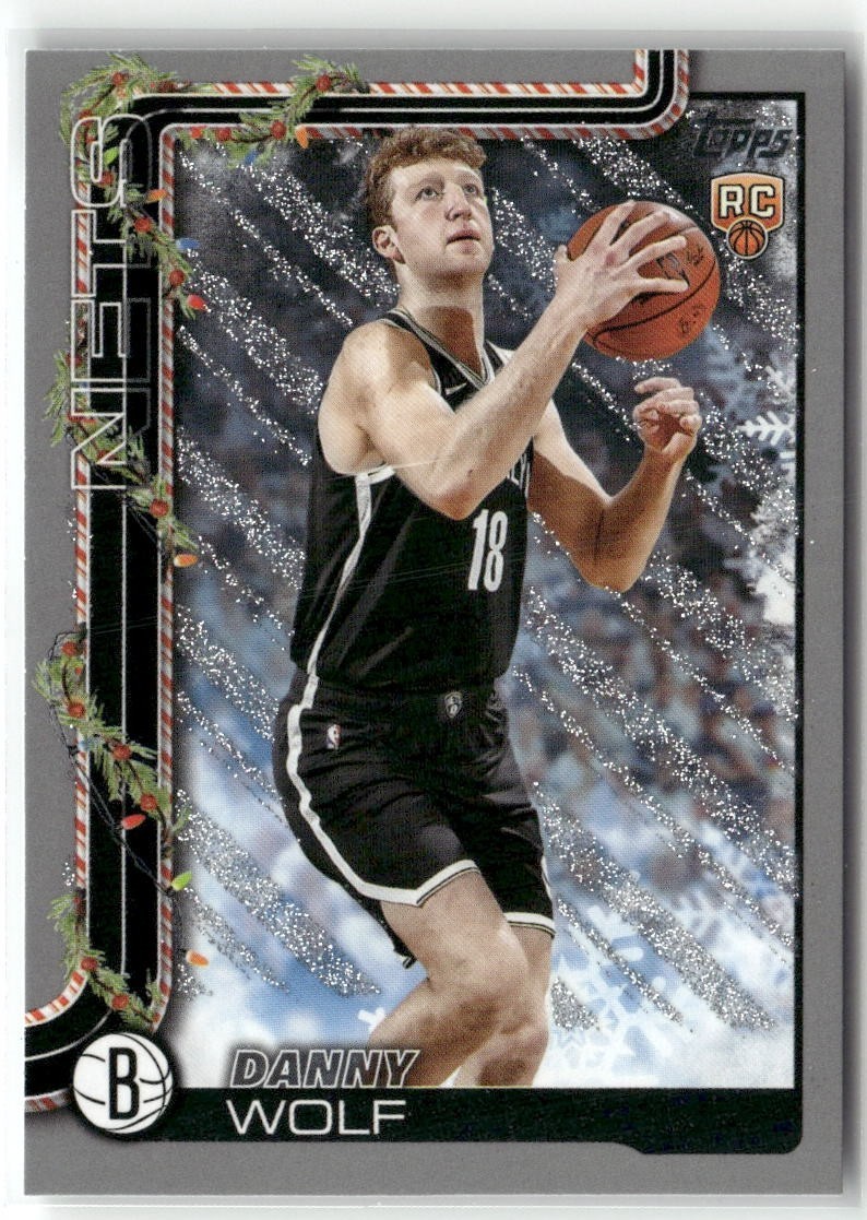 2025-26 Topps Holiday Danny Wolf #H187 RC Silver Metallic Glitter