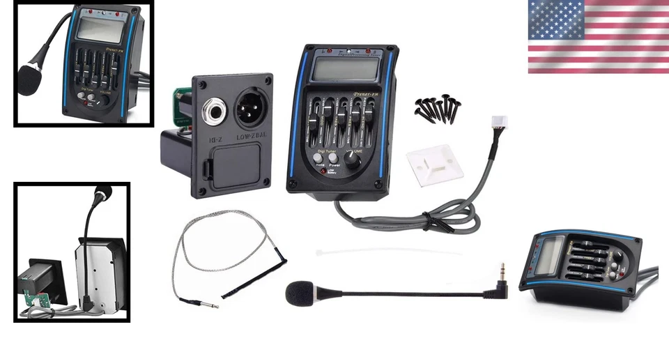 Digital Tuner & 5-Band Preamp System for Acoustic Guitars with LCD Display - Image 2 of 4