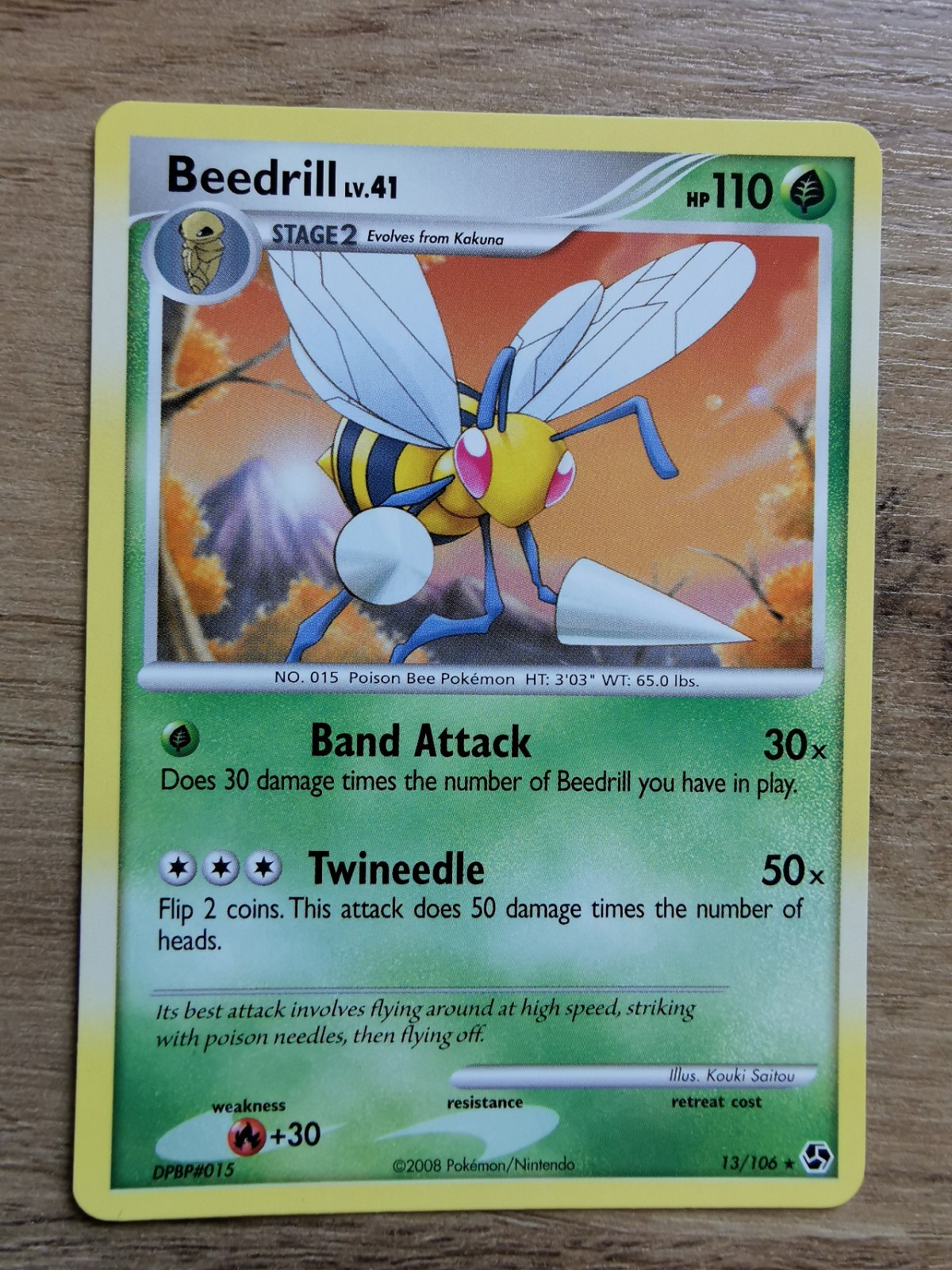 Pokemon Beedrill 13/106 Great Encounters Rare Card NM Condition