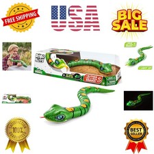 Slithering Snake Series 3 Green by Battery-Powered Robotic Light Up Reptile T...