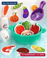 Bath Toys for Kids Ages 4-8 Play Food Mold Free Bathtub Water Toys 16 Pcs Floati