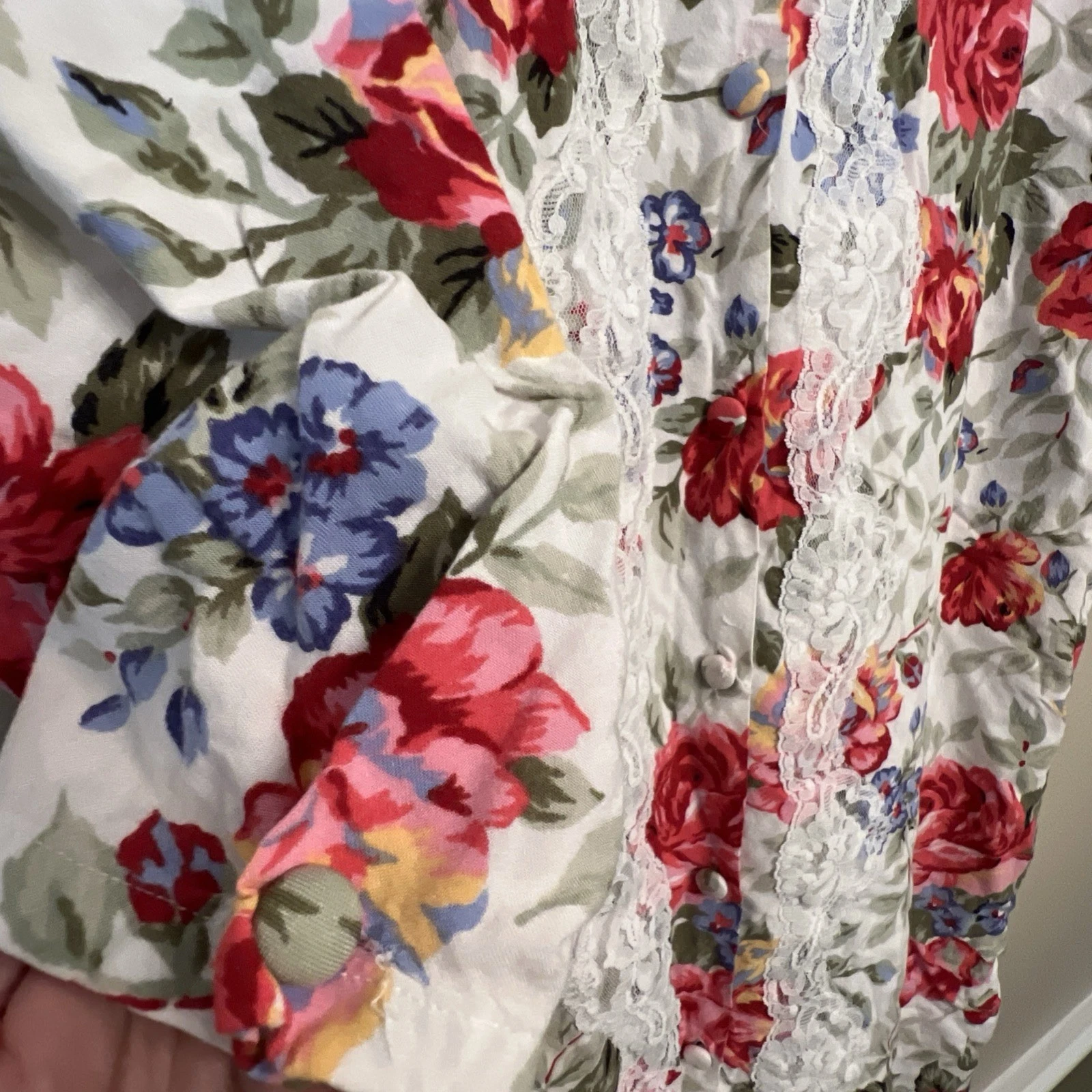 UNDERCOVER Camicia da notte vestito Victoria's Secret etichetta oro rayon pizzo rosa floreale M L vintage