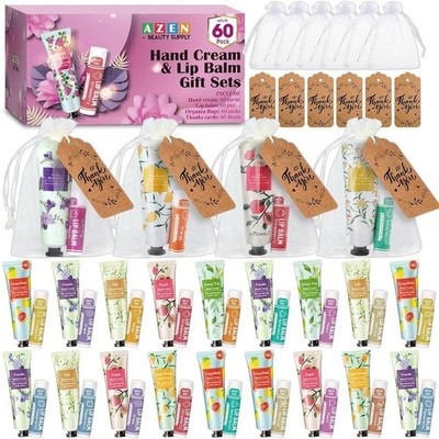 60 Pack Party Guest FAVORS Hand Cream & Lip Balm Gifts Wedding Bridal Shower Bag