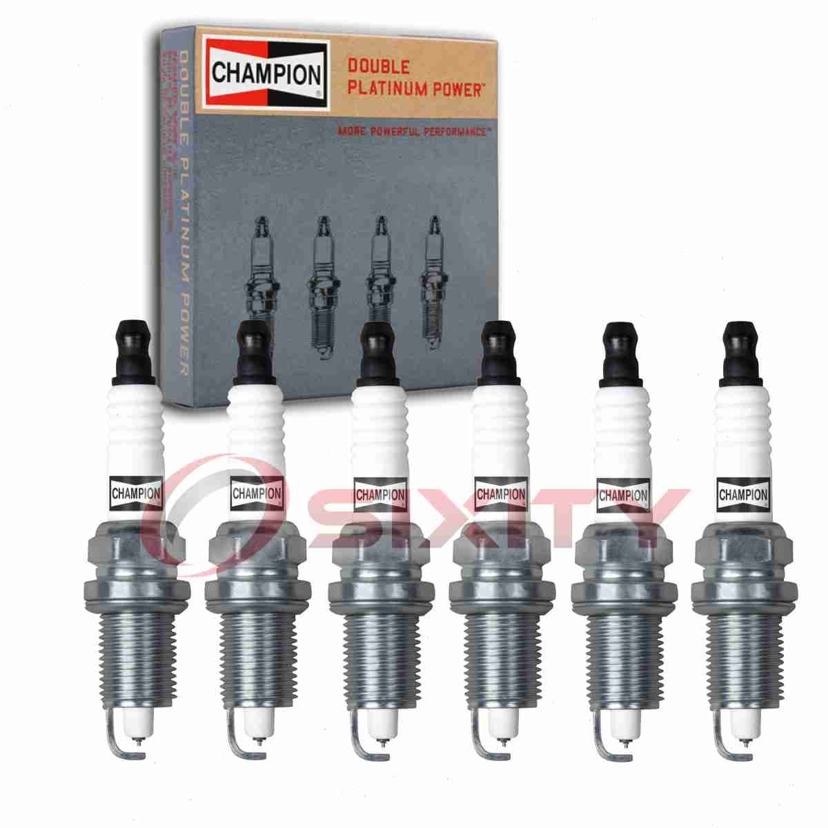 6 pc Champion Double Platinum Spark Plugs for 1997-1998 Volvo V90 2.9L L6 lm