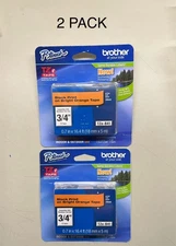 2-PACK - Brother P-Touch TZe-B41 Label Black Print On Orange 3/4" Label Tape