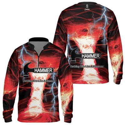 Custom Name Hammer Electrical Tornado Red Bowling Jersey Gifts Size S-5XL