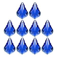 K9 Crystal Teardrop Beads, 10 Pack 38mm Chandelier Prisms Leaf Light Blue