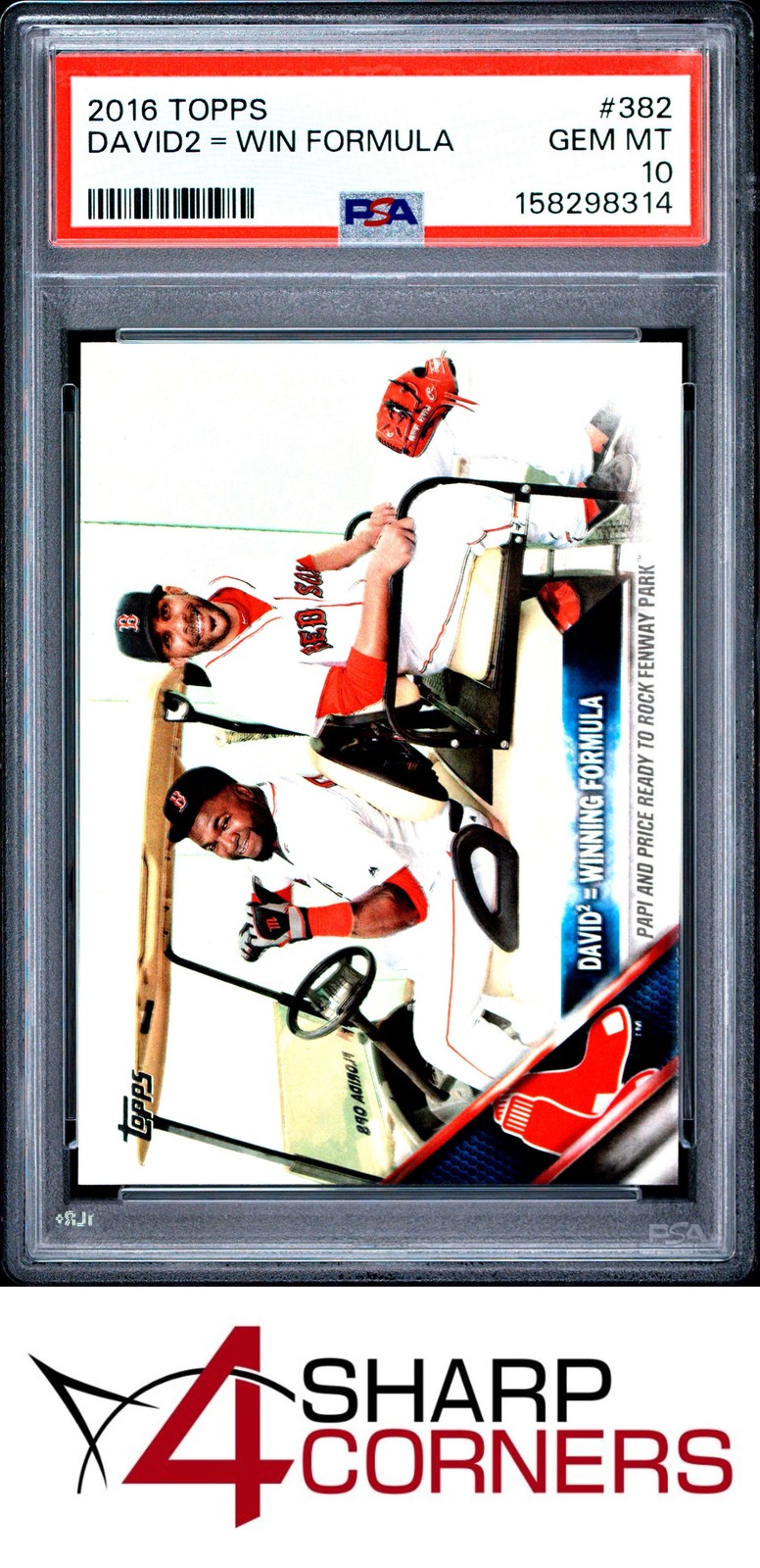 2016 TOPPS #382 DAVID ORTIZ-DAVID PRICE PSA 10
