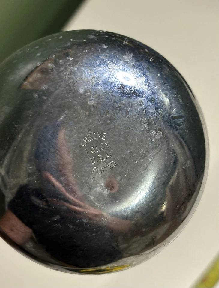 Chrome Foley Ladle VTG Kitchen Tool Utensil Wood Handle - Image 2 of 4