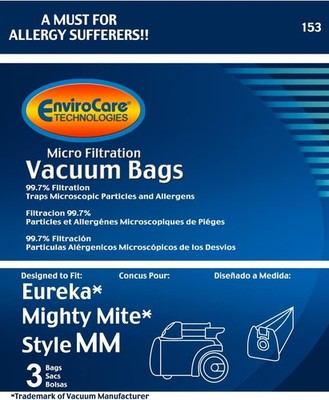 Replacement Micro Filtration Vacuum Cleaner Dust Bags made to fit Eureka MM