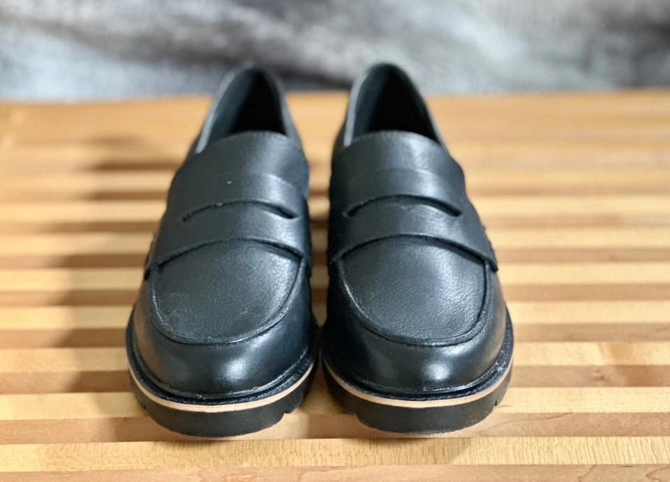 NUEVO Mocasines Blondo Para Mujer Cuero Negro Impermeables Peyton Penny Talla 7.5 Chic Foto 2 de 4