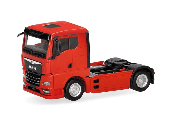Herpa 320542 Man Tgx Gn Zugmaschine 2Achs - Rot 1:87 Neu + Ovp-image