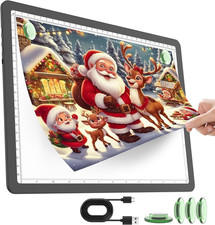 Rechargeable A4 Light Pad for Diamond Painting, Ultra Bright A4, Black