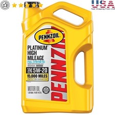 High Mileage Full Synthetic Motor Oil 5W20 Engine Protection Leak Stop 5 Quart 28.32 per gallon